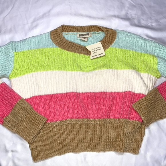 Cocovive soft and comfy Chenille Rainbow Striped sweater NWT XS, Small and Large - Picture 14 of 16